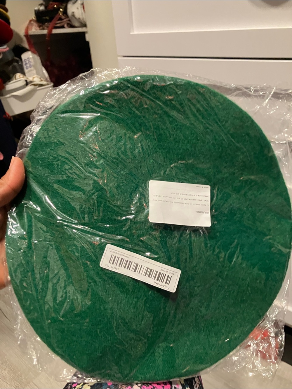 Green Felt Round Party Placemat - Unbranded